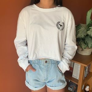 VS PINK White Cropped Sweater